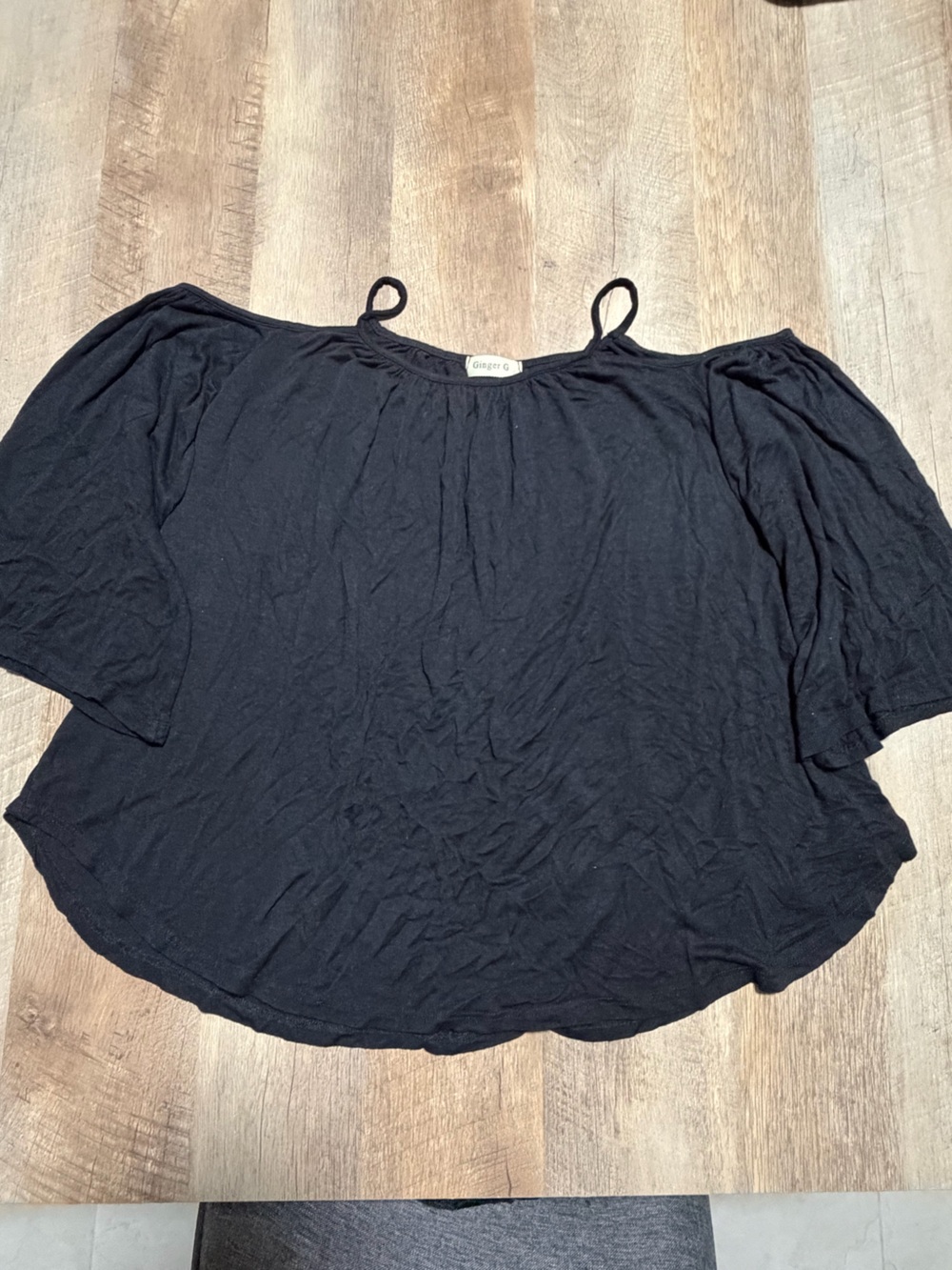 Ginger G Black Oversized Dolman Sleeve Tunic Top Women’s Casual